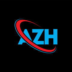 AZH logo. AZH letter. AZH letter logo design. Initials AZH logo linked with circle and uppercase monogram logo. AZH typography for technology, business and real estate brand.