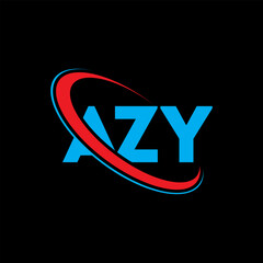 AZY logo. AZY letter. AZY letter logo design. Initials AZY logo linked with circle and uppercase monogram logo. AZY typography for technology, business and real estate brand.