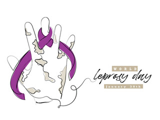 hand drawn line art vector of leprosy day. Spread leprosy awareness and end the stigma around it.