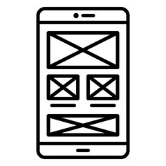 Design wireframe icon for smartphone app layout