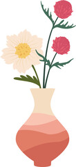 Spring flowers in scandinavian vase summer bouquet