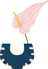 Flower in glass scandinavian vase, interior decor