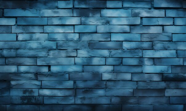Abstract blue brick wall texture background