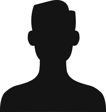 Avatar in social media young man black silhouette