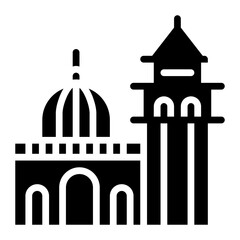 Piazza San Marco icon vector image. Can be used for Italy.