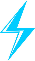 Cartoon blue lightning, flash, thunderbolt icon