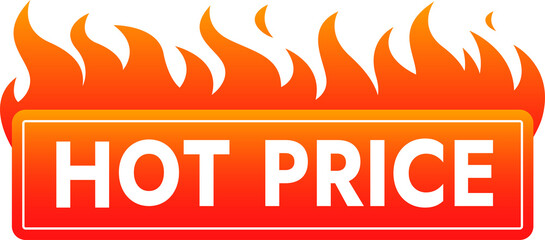 Hot price, super deal label. Vector sale offer tag