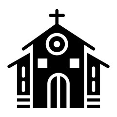 Church icon vector image. Can be used for Festa Junina.