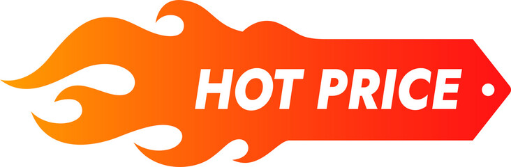 Hot price, super deal label. Vector sale offer tag - obrazy, fototapety, plakaty