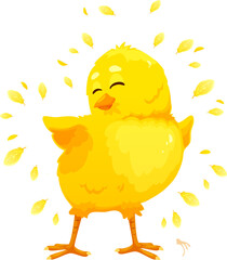 Cute cartoon yellow chick cartoon character