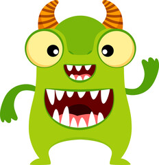 Fototapeta premium Creepy monster, cartoon character scary personage