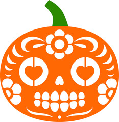 Halloween pumpkin heart shaped eyes