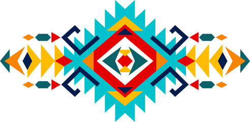 Aztec tribal pattern, mexican folk decor motif