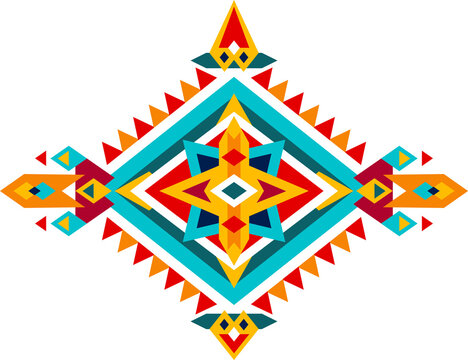 Ethnic aztec ornamental motif, tribal pattern logo