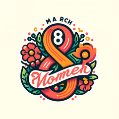 women's day logo illustrator background