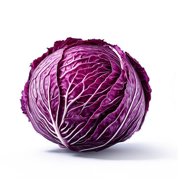 Fresh red cabbage isolated on white background