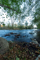 Imagen del río Ter con efecto seda por el movimiento
