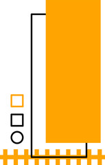 Memphis shape, abstract rectangle perspective
