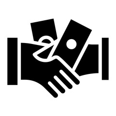 Unethical Handshake icon vector image. Can be used for Corruption.