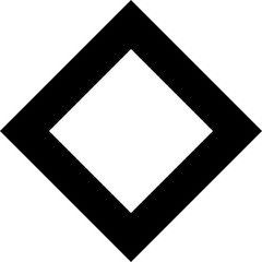 Brutalist rhombus shape, geometric element