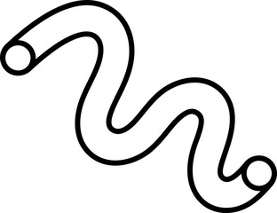 Simple contour line Memphis shape element