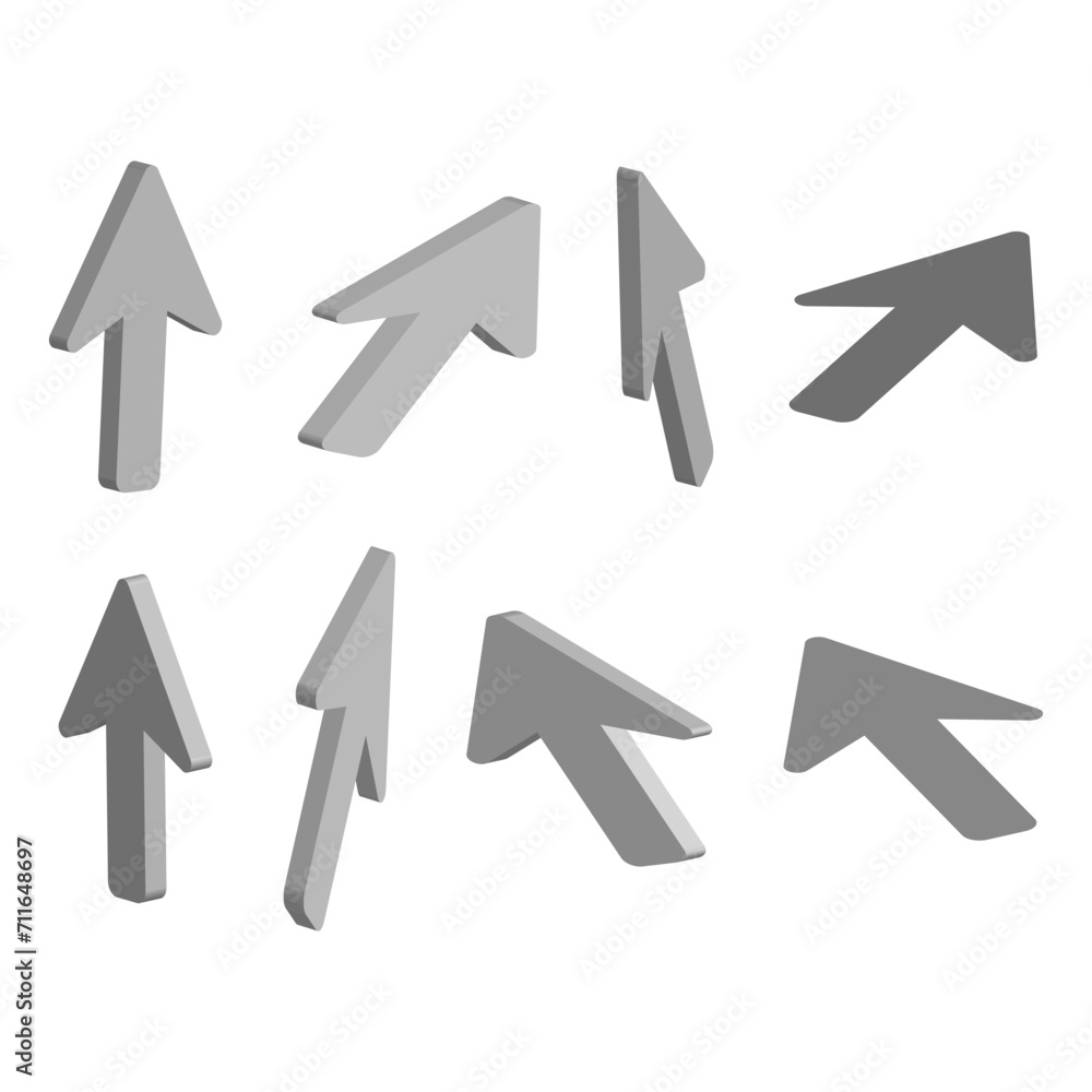 Poster set of cursor arrows in 3d style. vector illustration. eps 10.