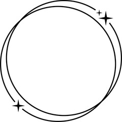 Minimalist border with stars twinkle, modern shape