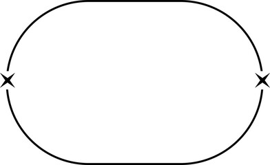 Modern minimal line oval frame with sparkle star