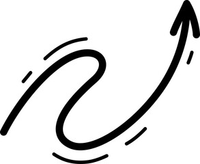 Movement direction, arrow showing up