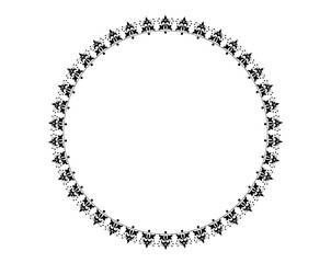 Beautiful Floral art of circular frame design isolated on white background - vector illustration