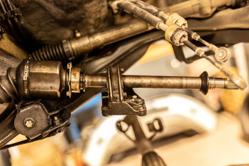 Dismantled Car Axles Close-Up