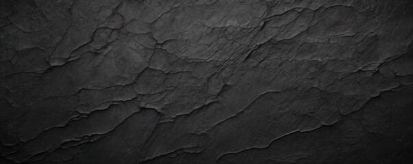 Black flat clear gradient background with grainy rough matte noise plaster texture - obrazy, fototapety, plakaty