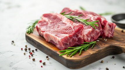 Fototapeta premium Luscious raw pork neck display
