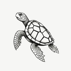 Fototapeta premium Turtle tattoo design. Generative AI