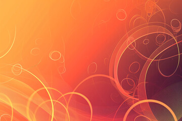 Vivid red and orange abstract background with circular bokeh effects
