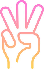 Obraz premium Three fingers icon