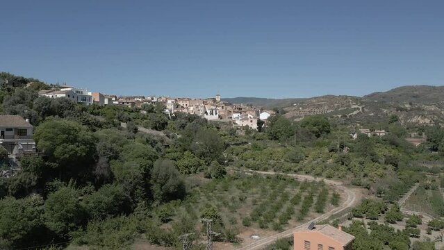 Drone footage of Restabal,  Lecrín Valley, Granada, Spain