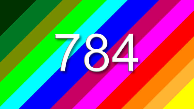 784 colorful rainbow background year number