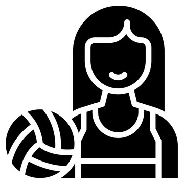 Lady Player icon vector image. Can be used for Volleyball.