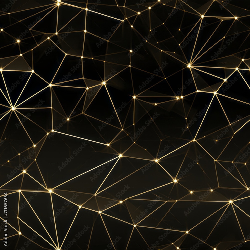 Aufkleber stylish seamless gold pattern vectors with abstract geometric shapes and lines on black background