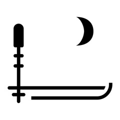 Night Skiing icon vector image. Can be used for Ski Resort.