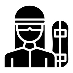 Snowboarder Female icon vector image. Can be used for Ski Resort.