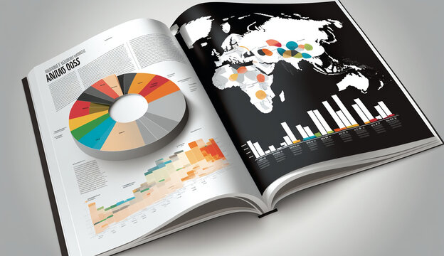 Business report. Graphs and charts. Business reports concept, Ai generated image