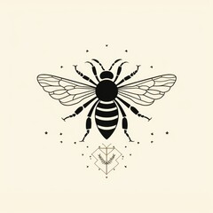 Bee tattoo design. Generative AI