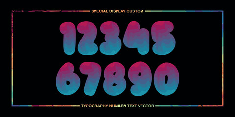 assorted digital custom vector numbers. minimum. Color gradation. Dark. Banner Network. 3d effect. Design. futuristic. Paper cut or effect. Luxury. Premium. 189