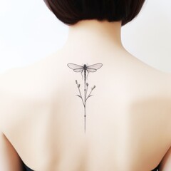 Dragonfly tattoo design. Generative AI - obrazy, fototapety, plakaty