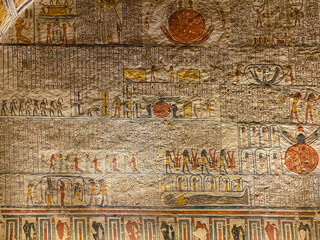 Fototapeta premium Tomb of Memnon KV9 in the Egyptian Valley of the Kings, in the Theban necropolis, Egypt, Luxor