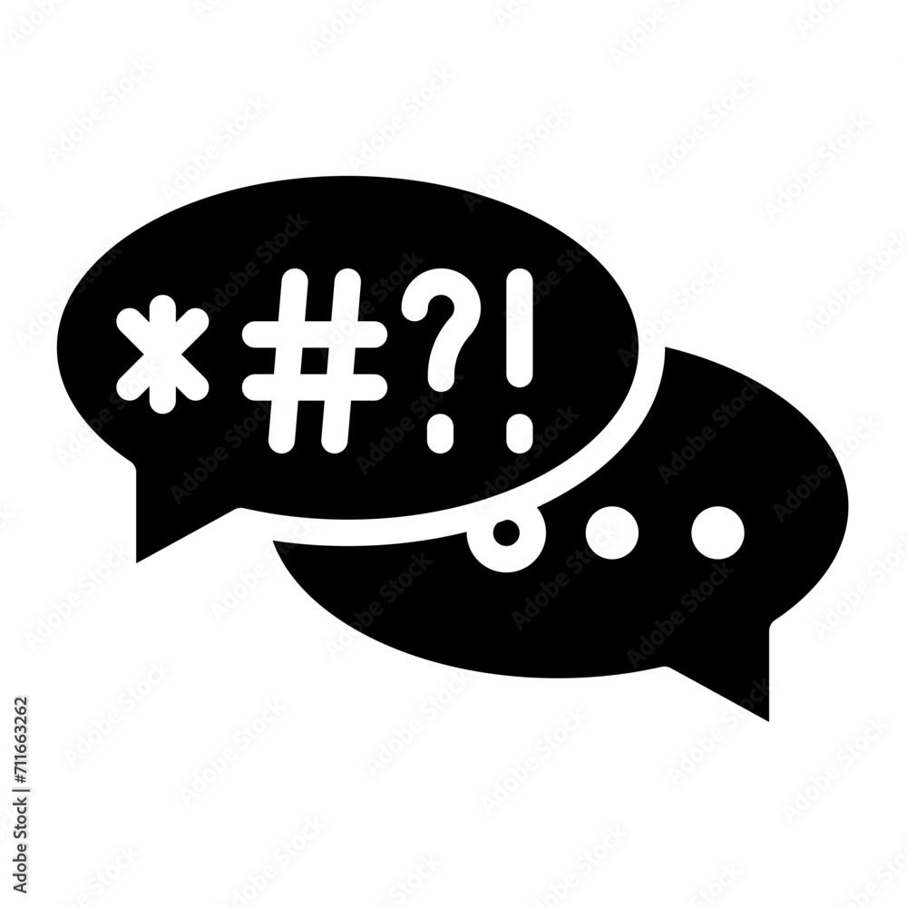 Poster obscene language icon vector image. can be used for addiction.