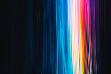 Vibrant neon light streaks on black background