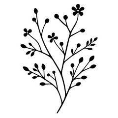 Vector of branch and flower isolated 